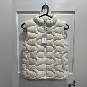 PRIMARK NWT Cream 2 Pocket High Neck Zippered Fall Winter Vest SIZE 11-12 Girls